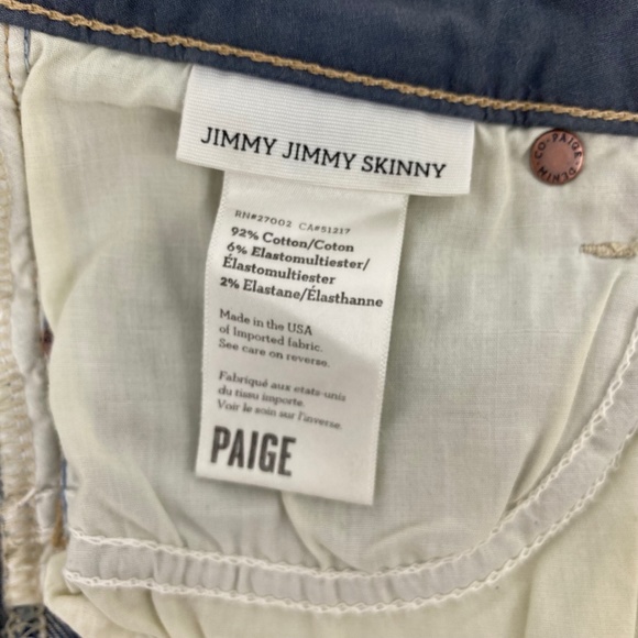 Paige Jimmy Jimmy Skinny Boyfriend Jeans NWT Womens Size 23 - Picture 4 of 4